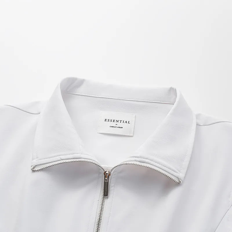 Essential Golf Collection High-Tech Sun Protection (UV 50+) Fabric Zipper Waist Vest - White 