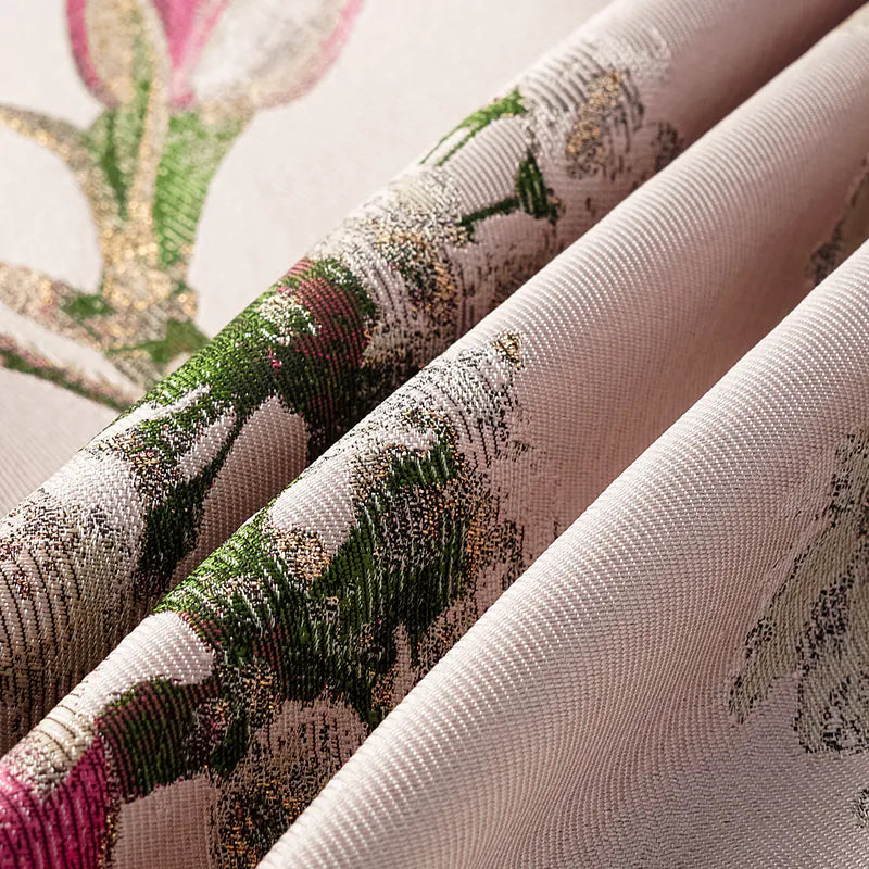 "Imperial Garden Teatime" Italian jacquard fabric patchwork vest short vest - Magnolia 