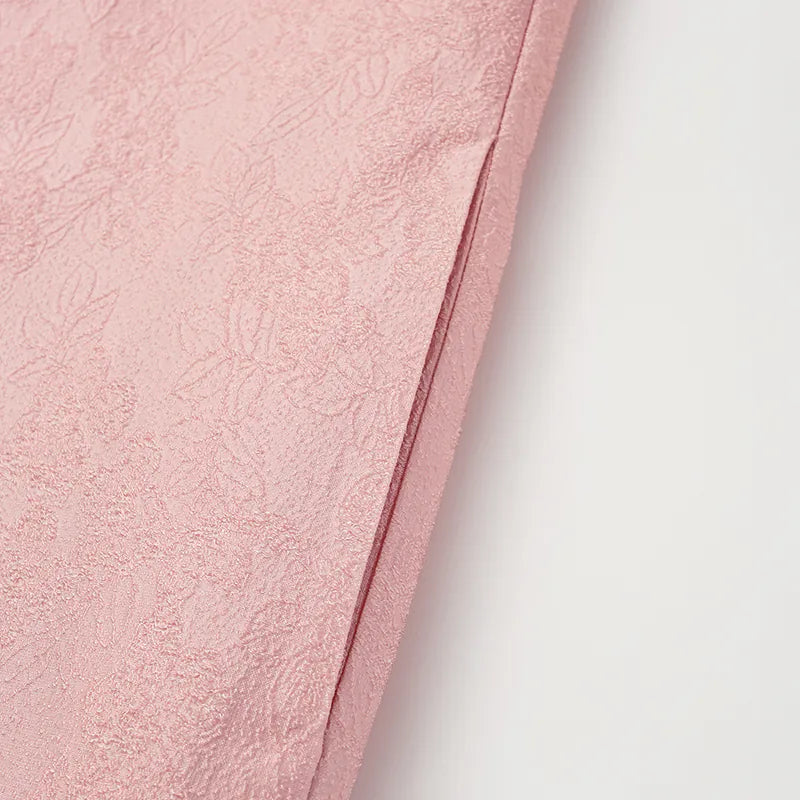 “嫻靜自在” 提花寬鬆洋裝 — 玫瑰粉