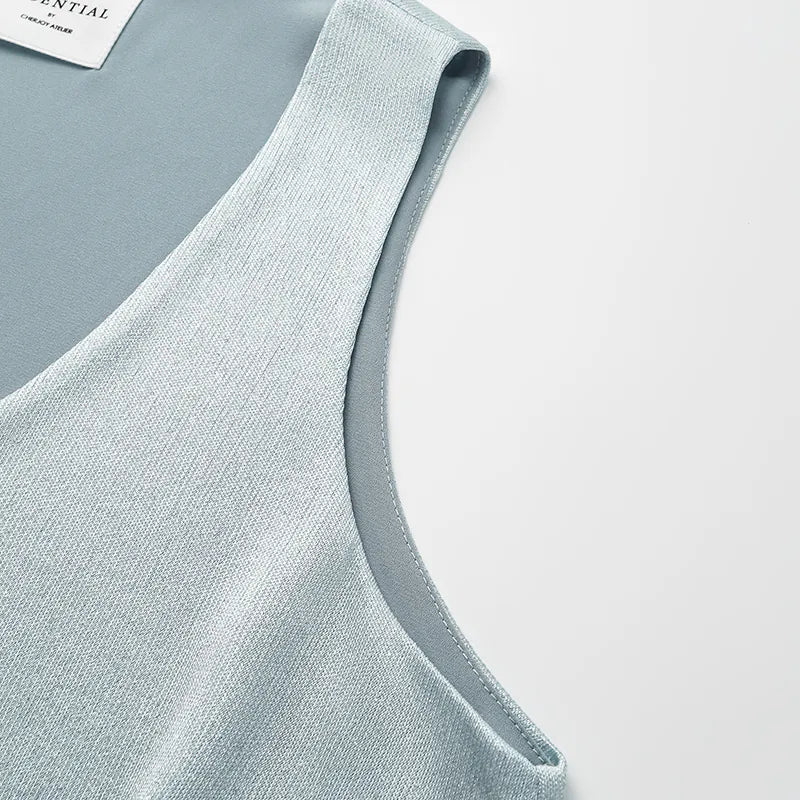 “Easy Go Chic” 醋酸針織面料背心 — 淺藍