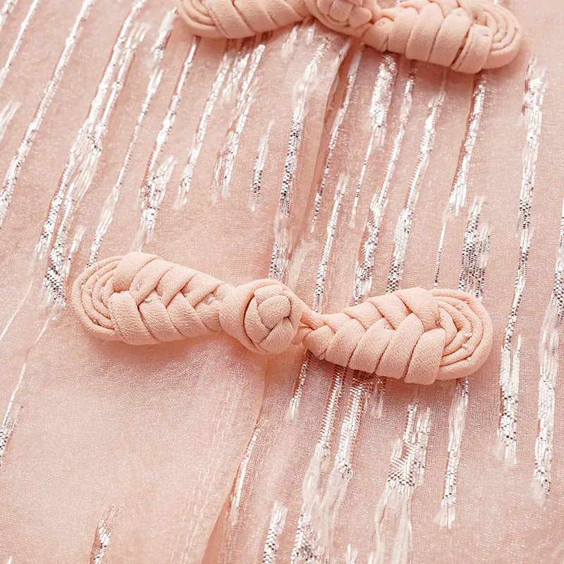 “Imperial Garden Teatime”  訂製提花面料輕國風馬甲背心 — 櫻花粉