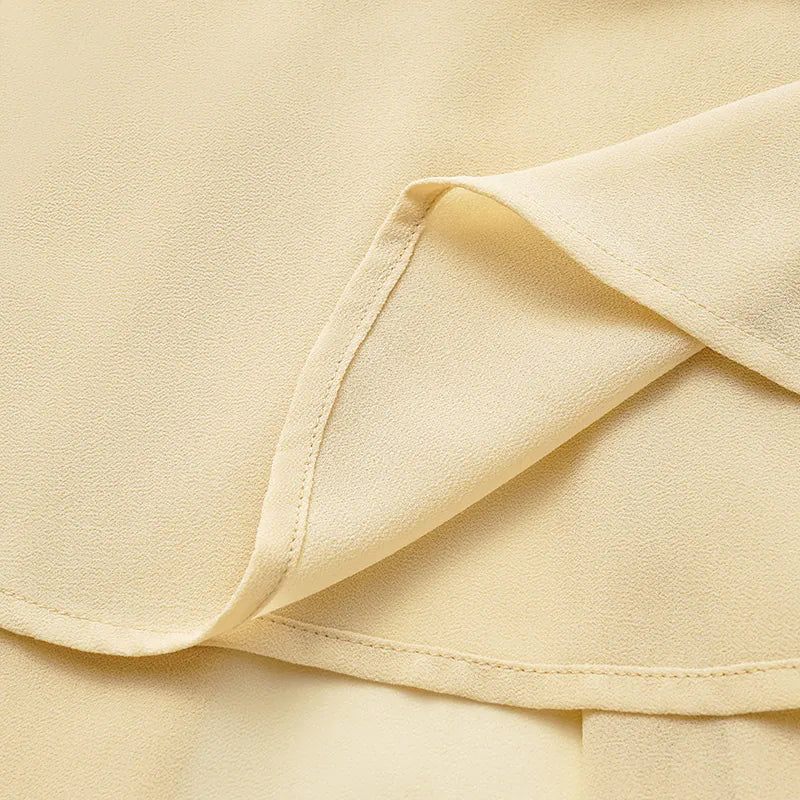 “Easy-Go Chic”  雪紡超大百褶不規則裙 — 沙色