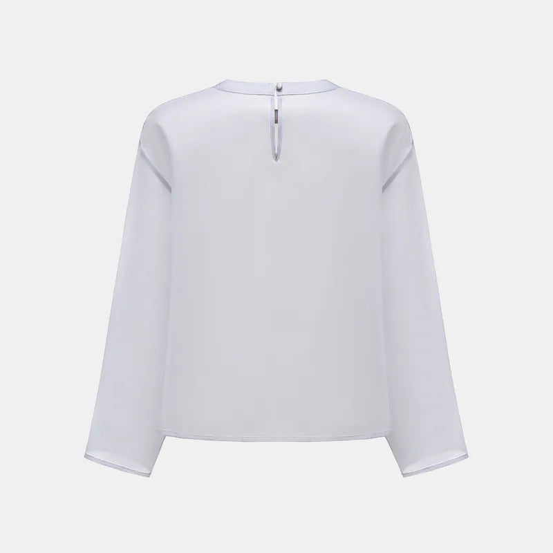 "Easy-Go Chic" silk organza oversized top — Purple 