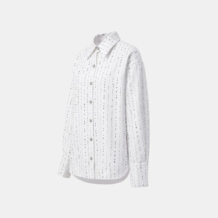 "Daytime Sparkle" Oversized shirt made of Italian high-end custom fabric 