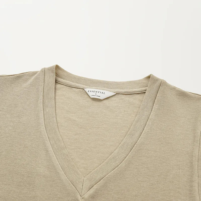 "Exquisite Daily" Modal Special Cut T-shirt - Khaki 