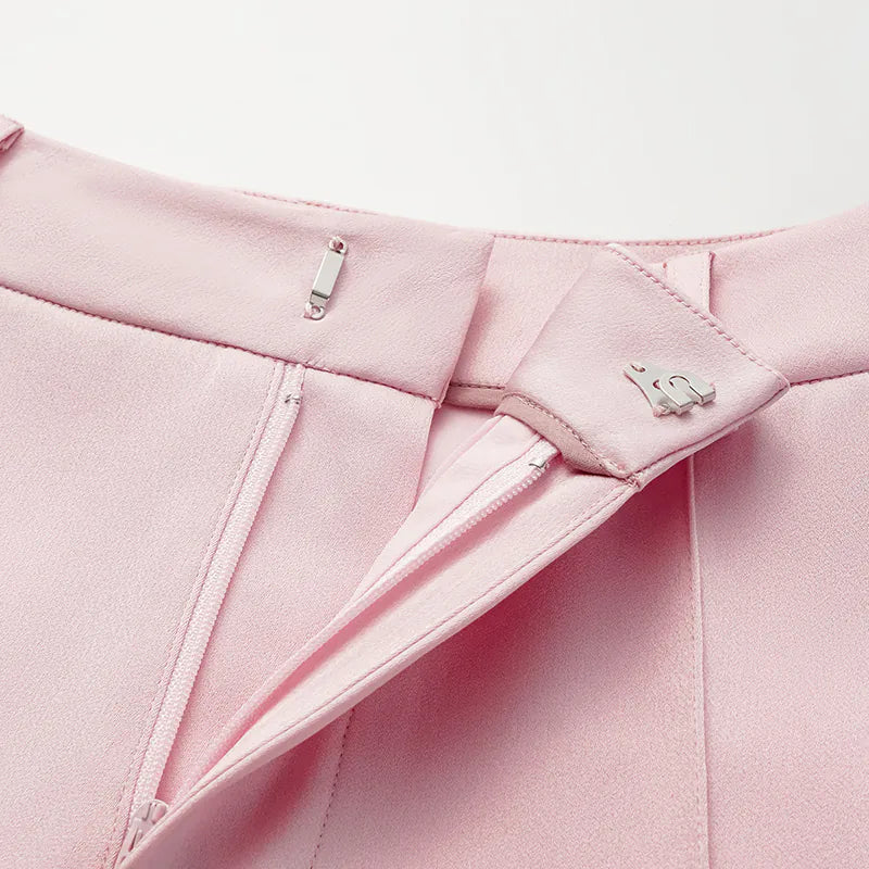 "British Elegance" Pressed Suit Shorts - Cherry Blossom Pink 