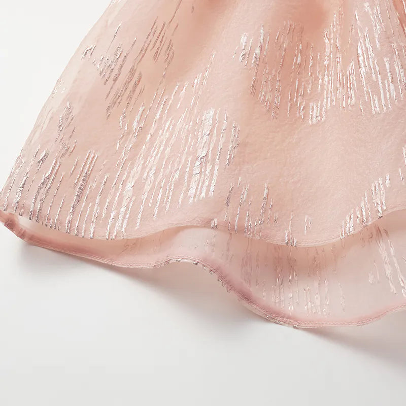 "Imperial Garden Teatime" custom jacquard fabric light Chinese style jacket - cherry blossom pink 