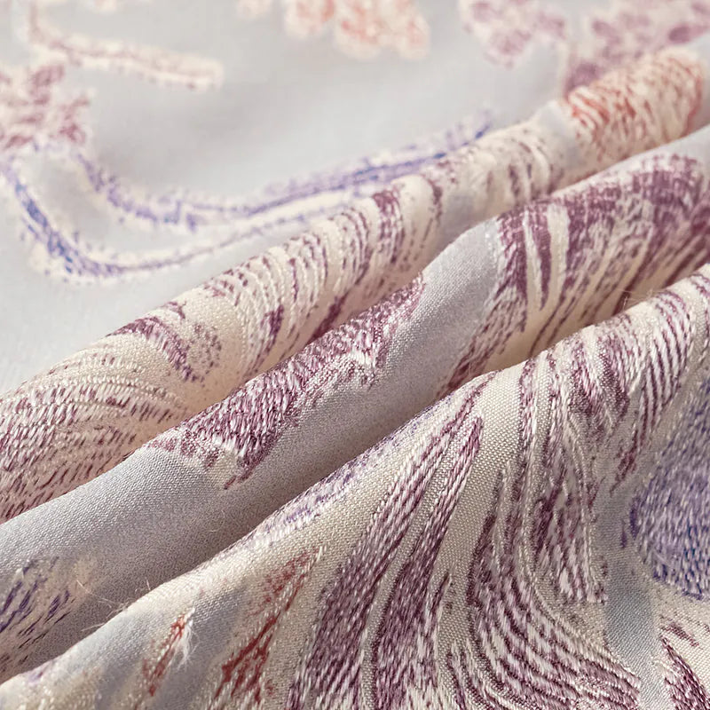 "Imperial Garden Teatime" Silk Brocade Embroidered Chinese Vest - Lilac 