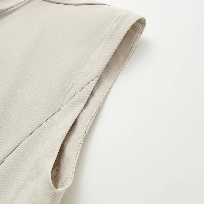 “Essential Golf Collection” 高科技防曬(UV 50+)面料拉鍊收腰背心 — 灰白