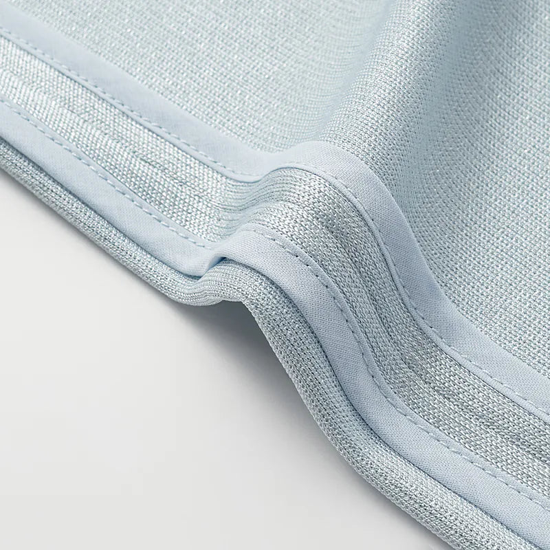 'Easy Go Chic' acetate straight-leg trousers — Light Blue 