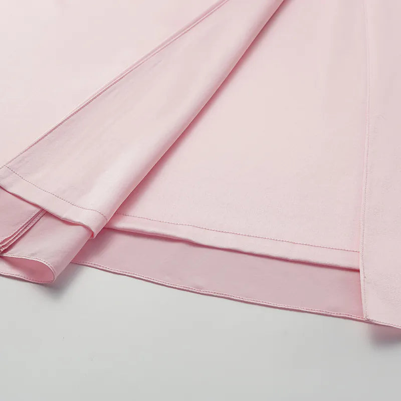 “茶宴” 100%真絲新中式旗袍洋裝 — 櫻花粉