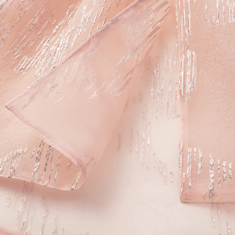 "Imperial Garden Teatime" custom jacquard fabric light Chinese style jacket - cherry blossom pink 