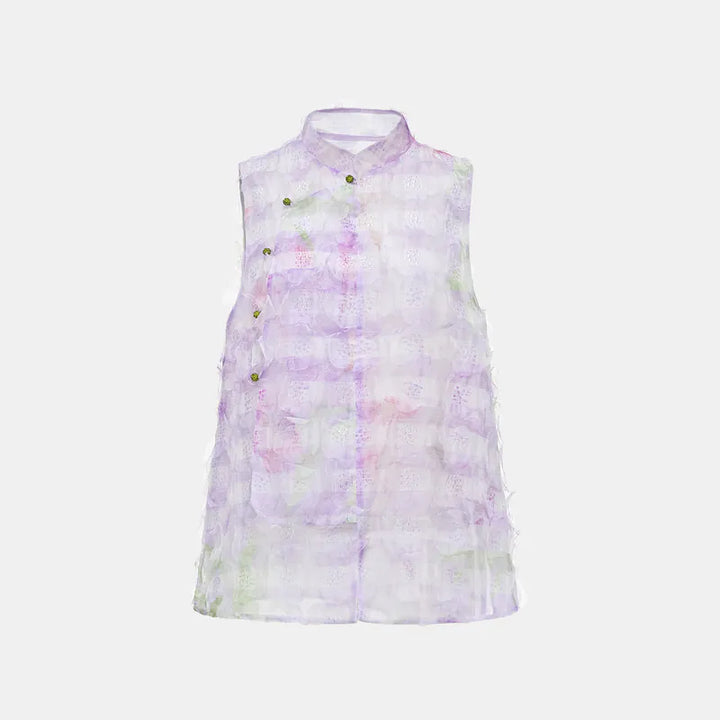 "Imperial Garden Teatime" Ruffo Coli 義大利高級訂製立體工藝面料國風上衣 — 春彩