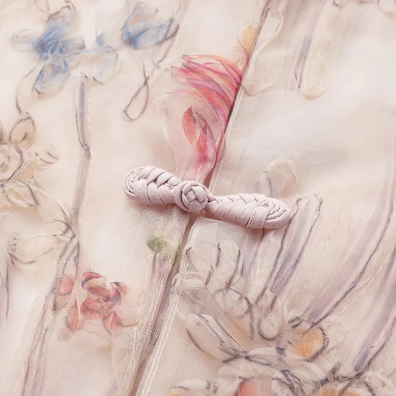 "Gallery Hours" Italian 3D painted lace vest 