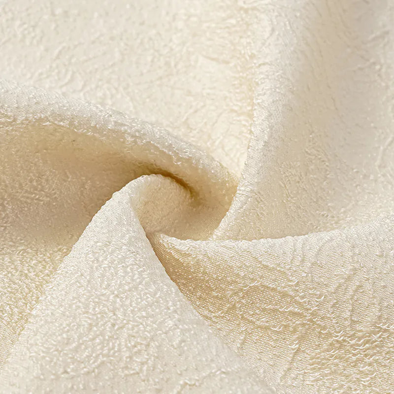 "Quiet and Easy" Jacquard Loose Dress - Vanilla White 