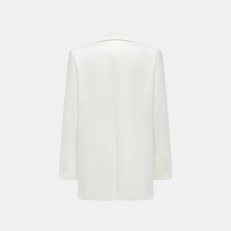 "British Elegance" Oversized Blazer - White 