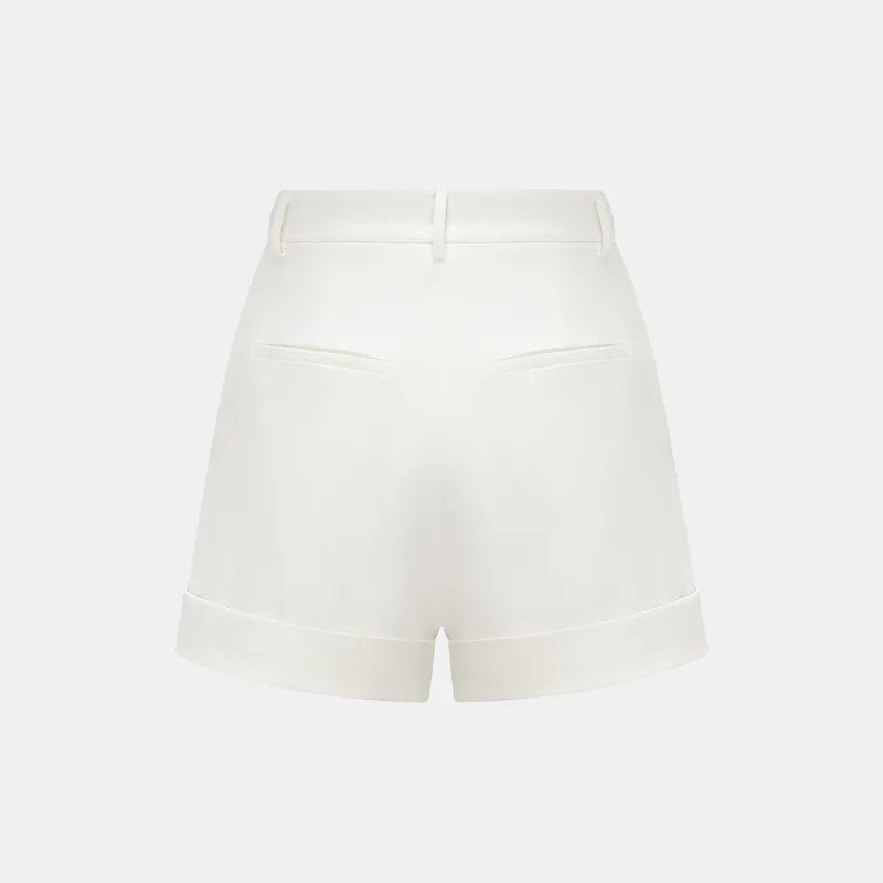 "British Elegance" Pressed Shorts - White 