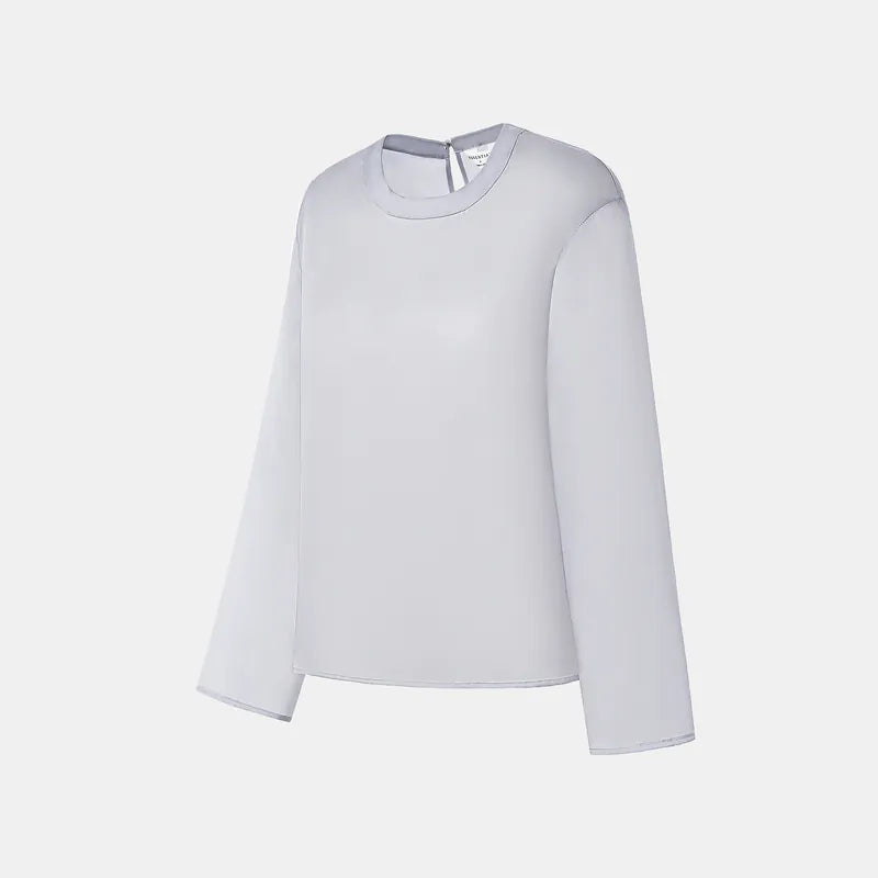 "Easy-Go Chic" silk organza oversized top — Purple 