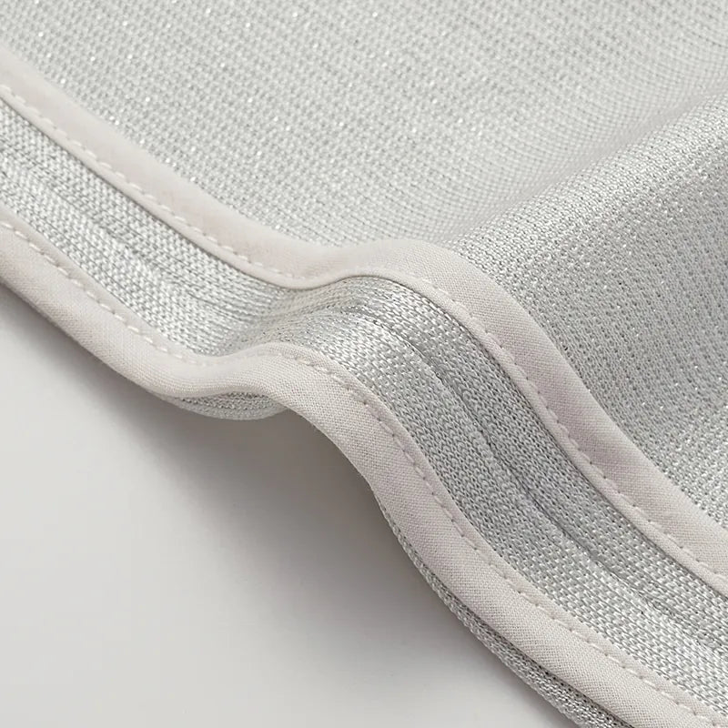 “Easy Go Chic” 醋酸針織面料直腿褲 — 銀白