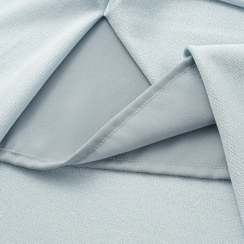 “Easy Go Chic” 醋酸針織面料特殊剪裁鉛筆裙 — 淺藍