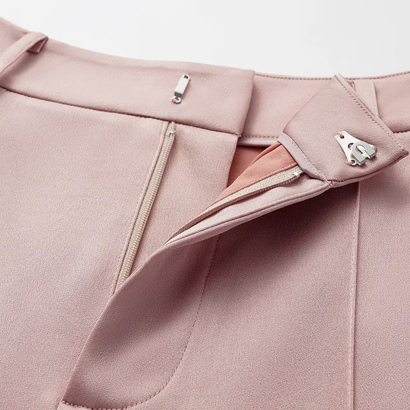 “英式優雅” 壓線西裝短褲— 乾燥玫瑰粉