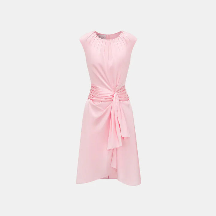 "Date night elegance" silk irregular three-dimensional tailoring dress - cherry blossom pink 