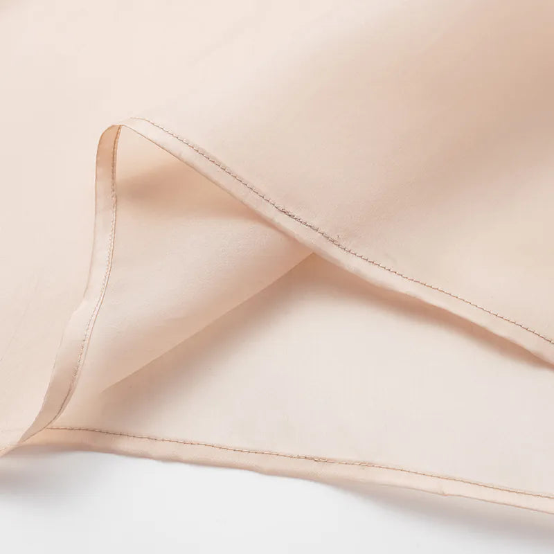 'Easy-Go Chic' silk organza oversized top — Nude 
