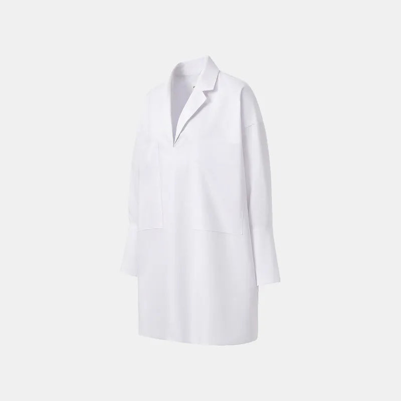 “Easy-go Chic” Loose Fit Dress — White 