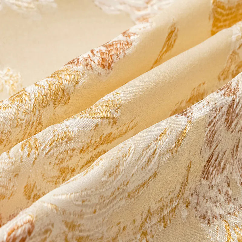 "Imperial Garden Teatime" 真絲織錦繡花中式背心—鵝黃