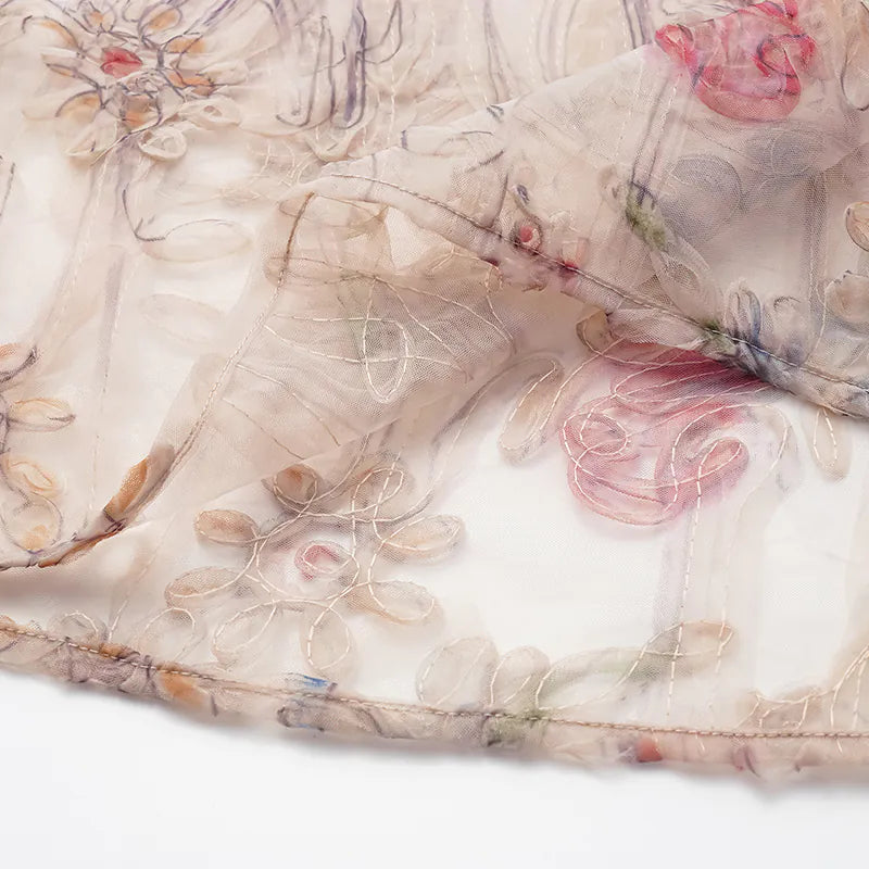 “Gallery Hours ” 義大利立體彩繪蕾絲細肩帶背心