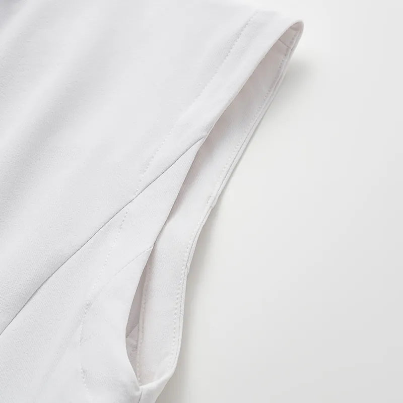 Essential Golf Collection High-Tech Sun Protection (UV 50+) Fabric Zipper Waist Vest - White 