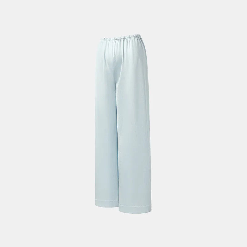 'Easy Go Chic' acetate straight-leg trousers — Light Blue 