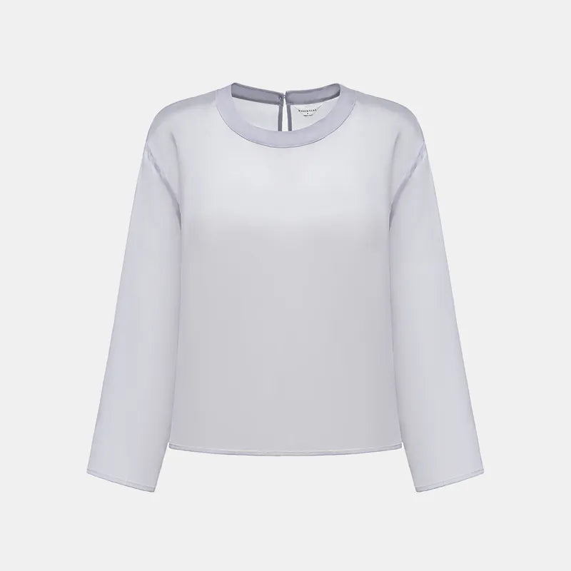 "Easy-Go Chic" silk organza oversized top — Purple 