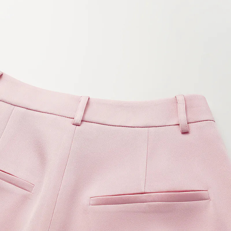 "British Elegance" Pressed Suit Shorts - Cherry Blossom Pink 