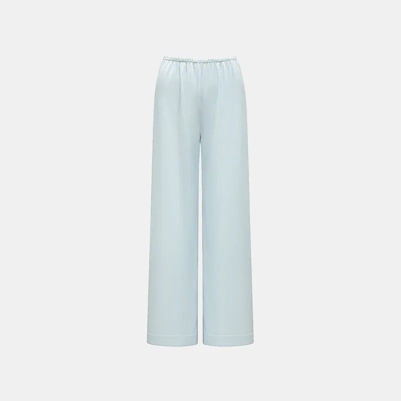 'Easy Go Chic' acetate straight-leg trousers — Light Blue 