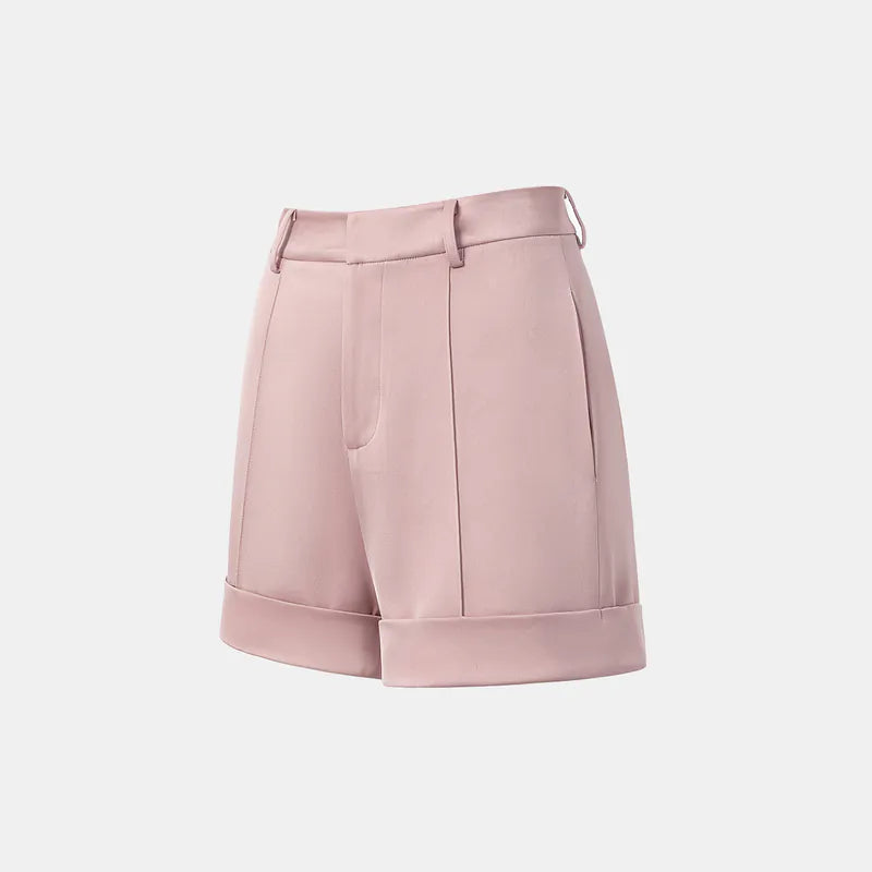 “英式優雅” 壓線西裝短褲— 乾燥玫瑰粉
