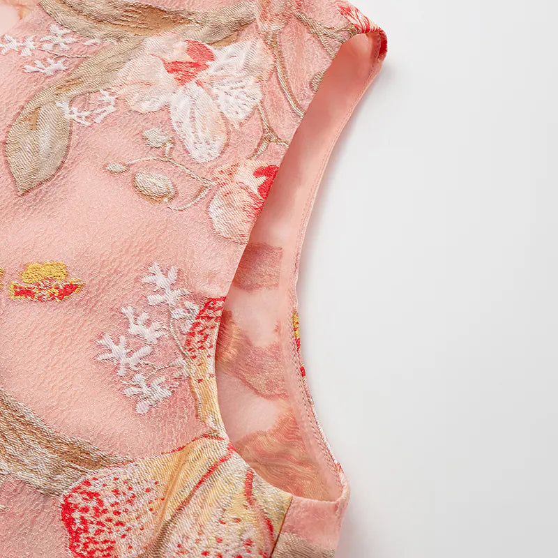 “蘭香嫣然” 義大利提花輕國風馬甲背心