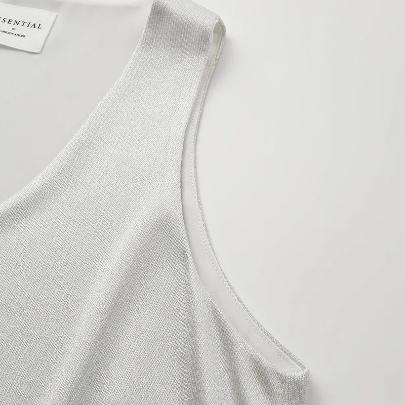 'Easy Go Chic' acetate vest — Silver 