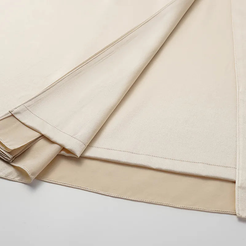 “茶宴” 100%真絲新中式旗袍洋裝 — 晨光白