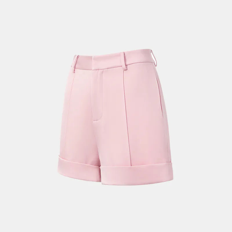 "British Elegance" Pressed Suit Shorts - Cherry Blossom Pink 