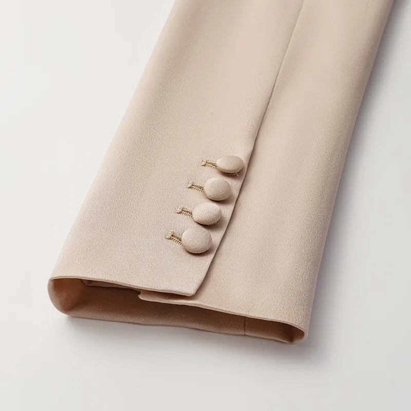 “英式優雅” Oversized西裝外套— 裸色