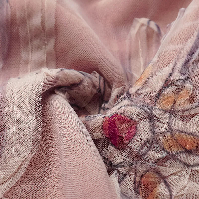 "Gallery Hours" Italian 3D painted lace shorts 