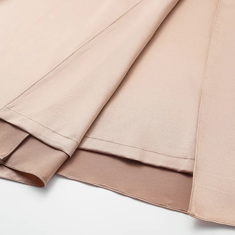 “茶宴” 100%真絲新中式旗袍洋裝 — 銅金