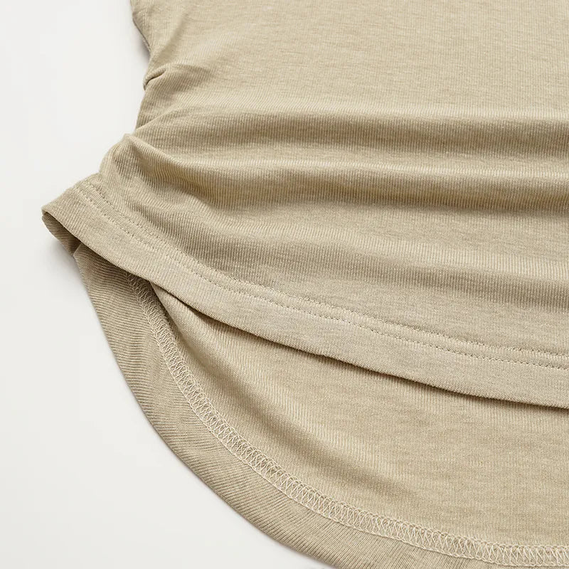 "Exquisite Daily" Modal Special Cut T-shirt - Khaki 