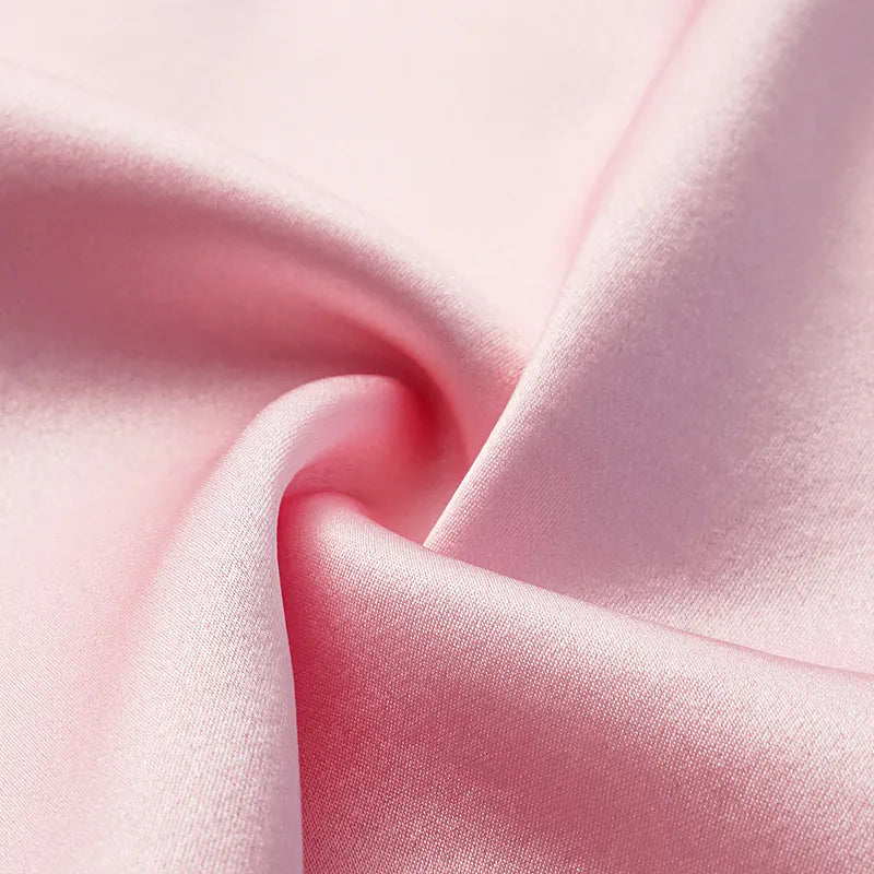 ”Date night elegance” 真絲不規則立體剪裁洋裝 —櫻花粉