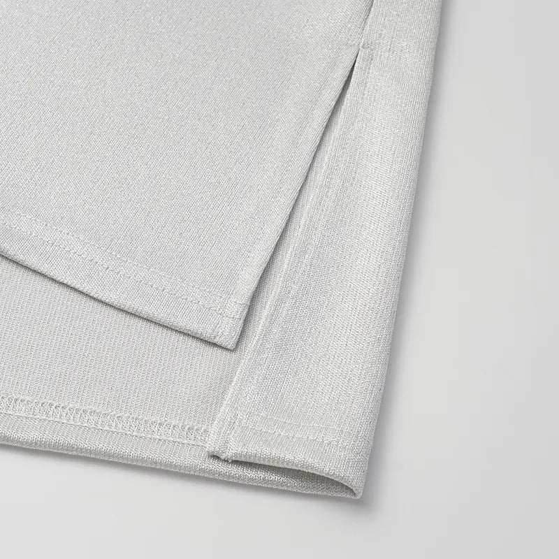 'Easy Go Chic' acetate jersey top — Silver 