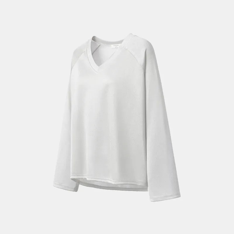 'Easy Go Chic' acetate jersey top — Silver 