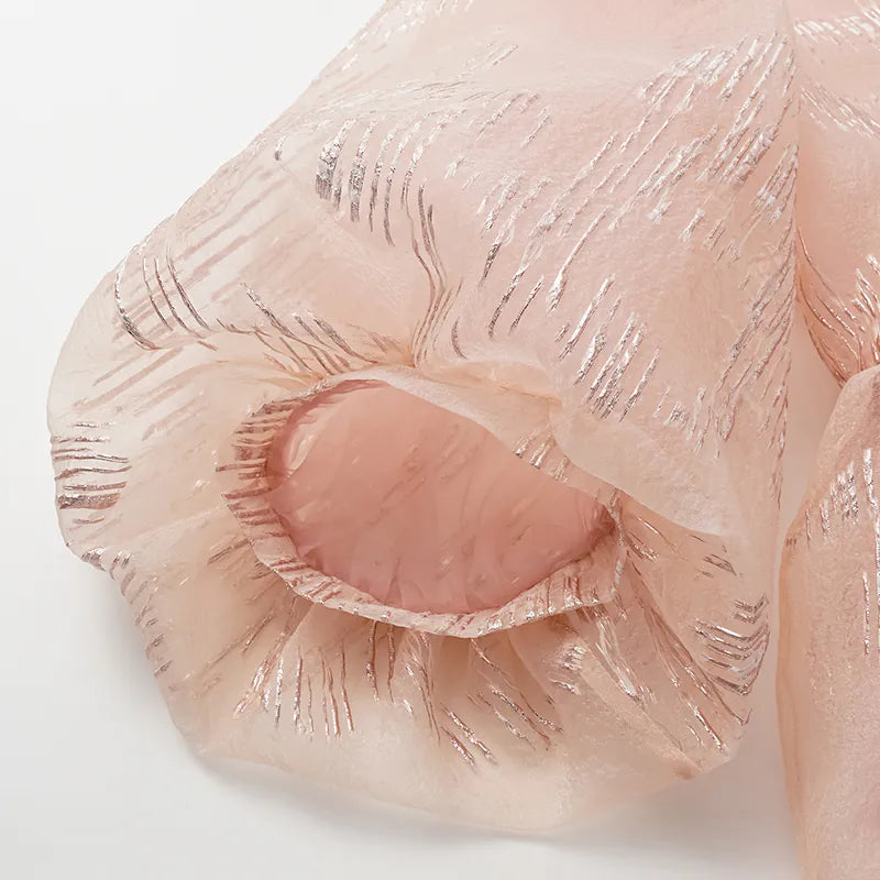 "Imperial Garden Teatime" custom jacquard fabric light Chinese style jacket - cherry blossom pink 