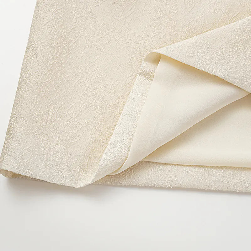 "Quiet and Easy" Jacquard Loose Dress - Vanilla White 