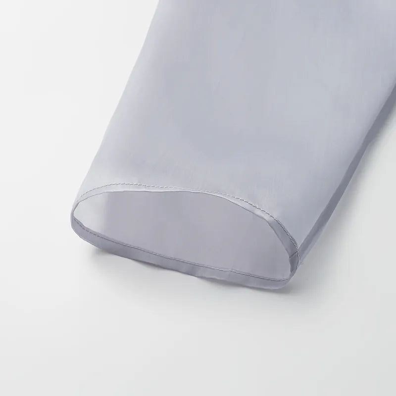 "Easy-Go Chic" silk organza oversized top — Purple 